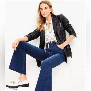 NWT Ann Taylor Loft Faux Leather Modern Blazer- Smoke free home